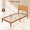 Rustic Golden Brown Acacia Wood MDF Platform Bed Frame with Headboard and Under-Bed Storage